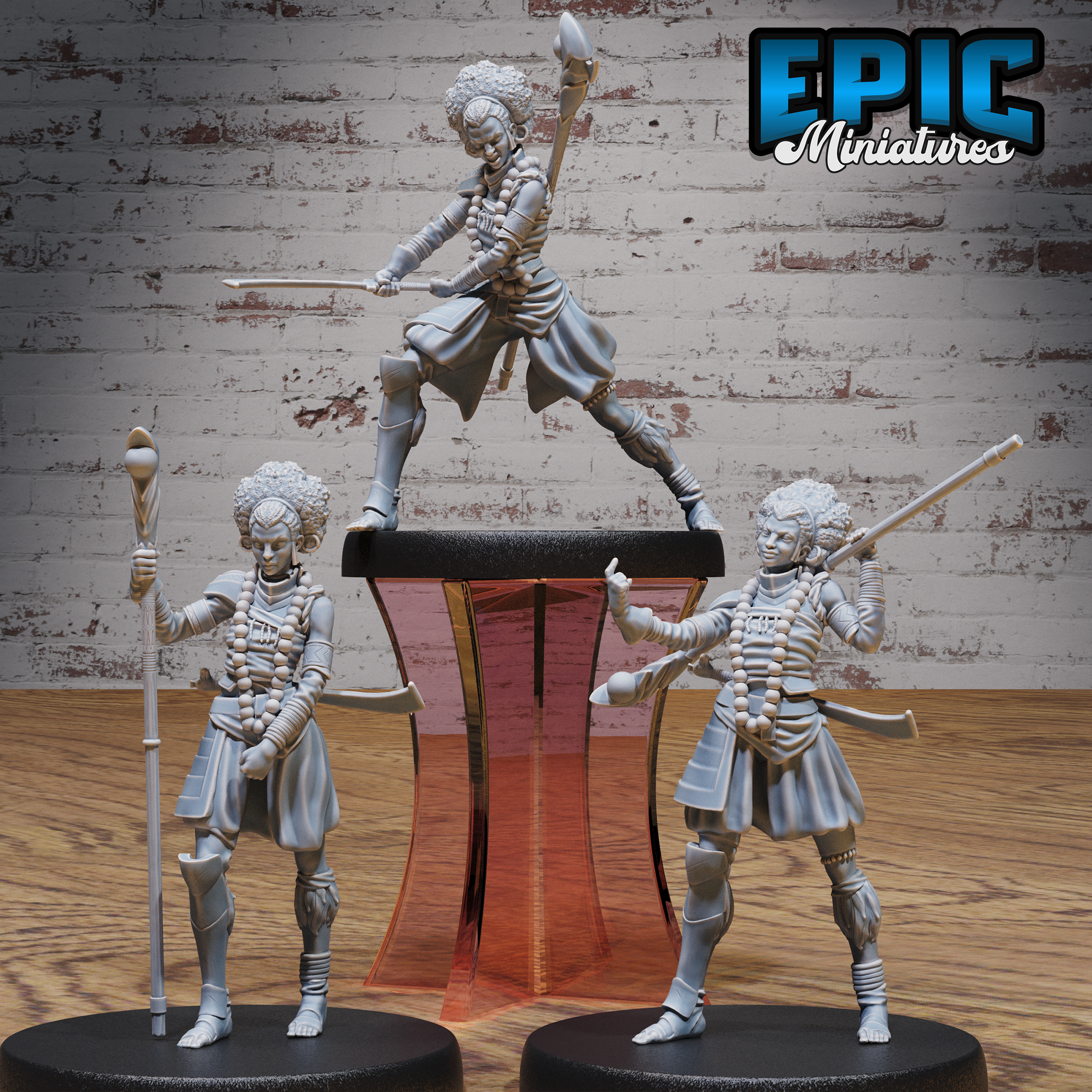 Safari Fighter Player Character Set / Utopian Female Warrior / African Humanoid / Tribal Hunter / Wildling / Southern Folk Encounter